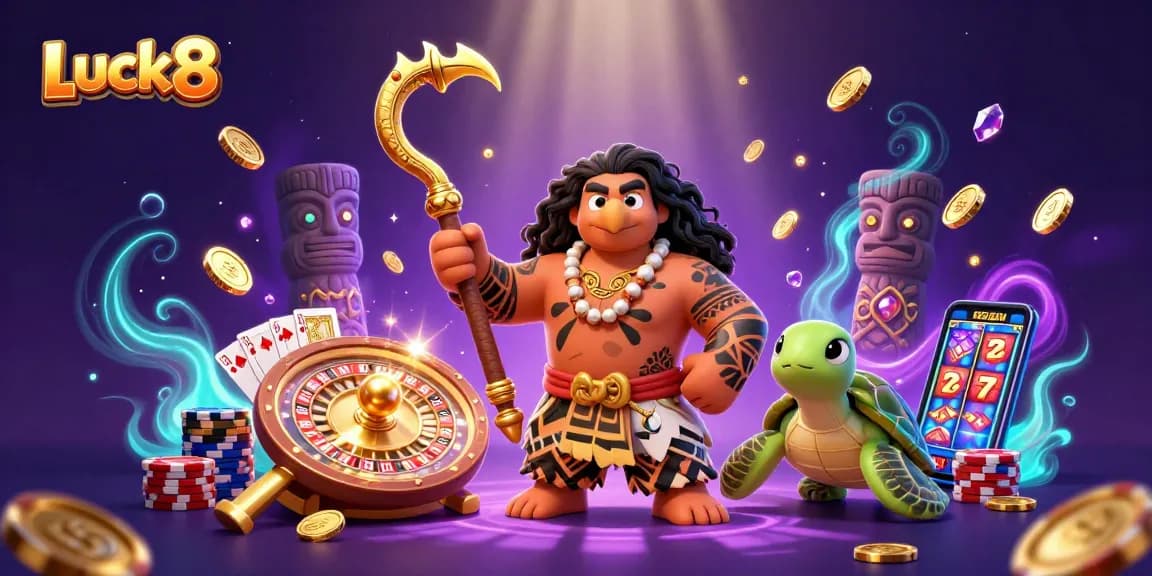 Play exciting casino games with Luck8 amid sparkling gems and vibrant atmosphere.