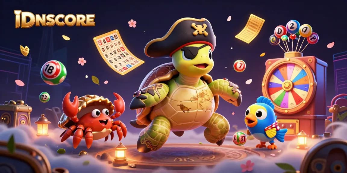 IDNSCORE players enjoying high odds with colorful casino elements in a vibrant underwater scene