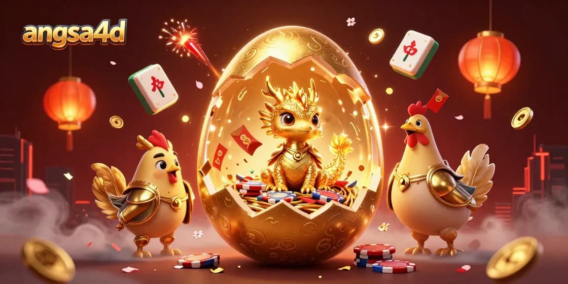 Experience thrilling gameplay with angsa4d, showcasing a golden dragon on poker chips and festive casino elements.