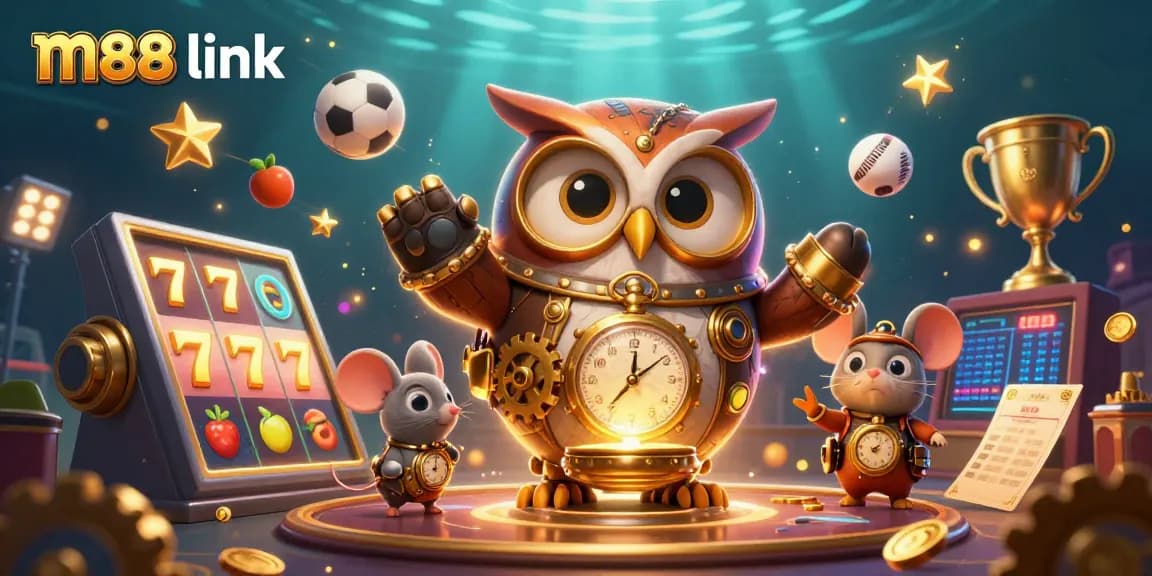 Memenangkan permainan di M88 link dengan slot animasi jackpot yang menawan dan simbol keberuntungan berkilau.