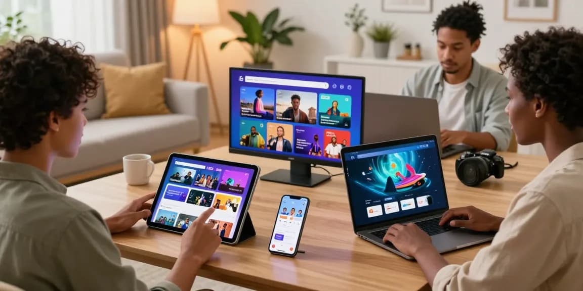 Pengguna menikmati platform berkualitas Katsu5 dalam suasana nyaman dengan perangkat digital interaktif.