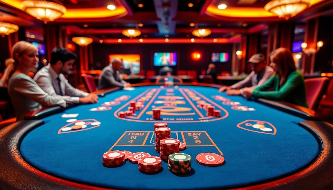 Mengambil bagian dalam permainan buntogel yang menarik di meja kasino yang mewah.