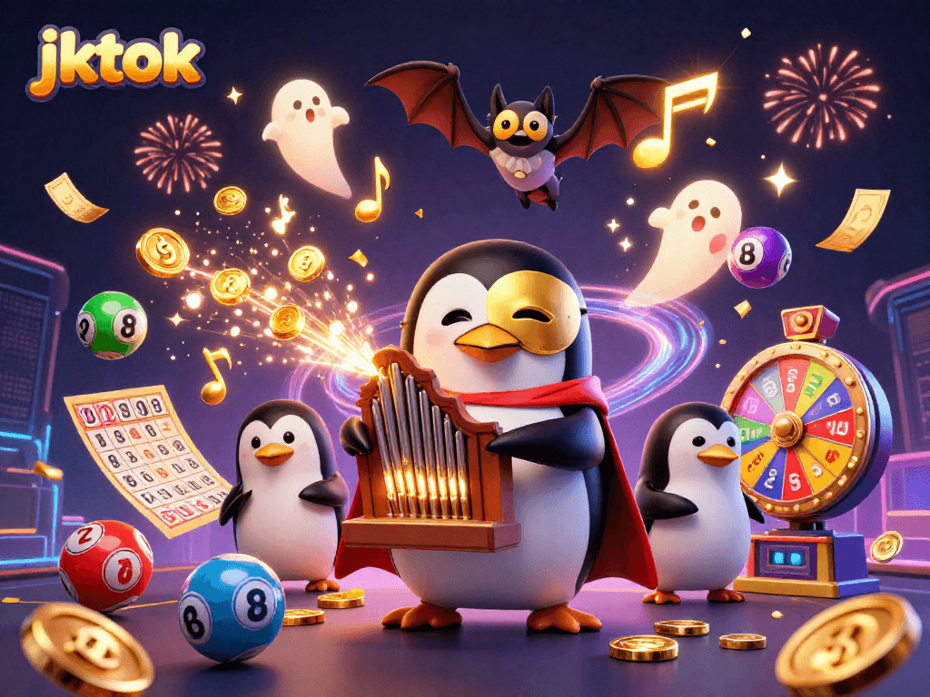 JKTOK memberikan pengalaman bermain menarik dengan slot online, empat paket berhadiah dalam satu ilustrasi.