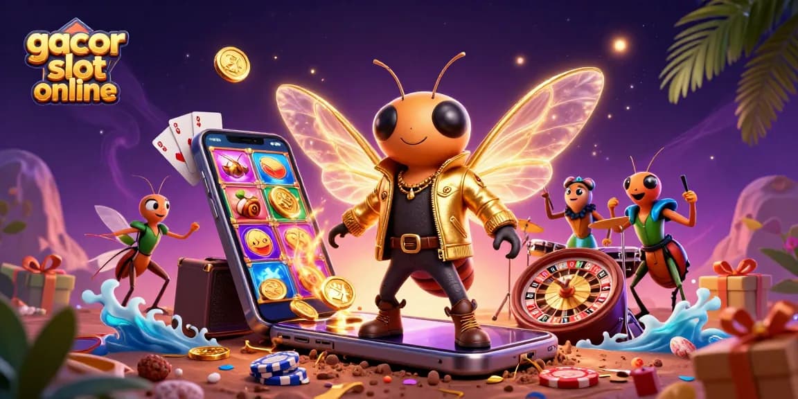 Enjoy the excitement of gacor slot online with 3D characters amidst vibrant casino elements.