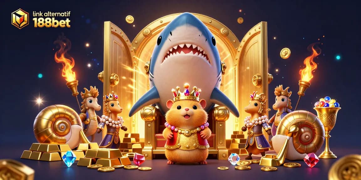 link alternatif 188bet, ikan hiu megadolon dan hamster raja dalam ilustrasi kasino 3D yang memukau