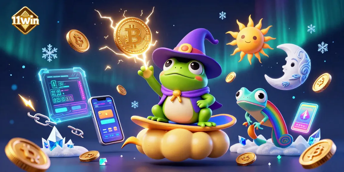 Experience winning moments with 11win in a vibrant 3D casino adventure scene.