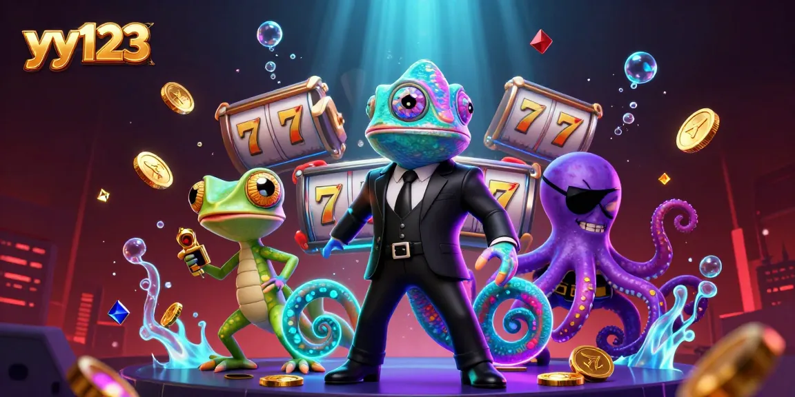 Engage in winning strategies at yy123 with vibrant slot reels and dynamic casino characters.