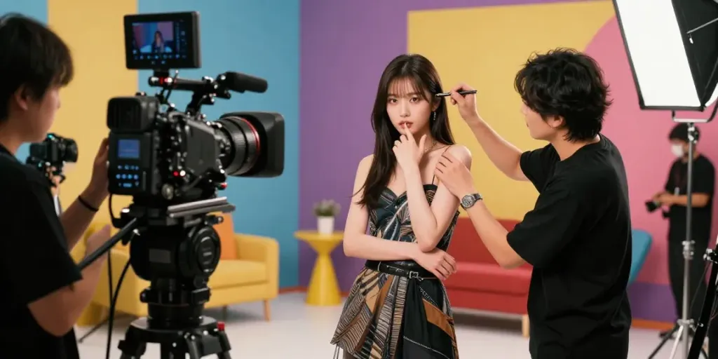 Sayuri Hayama sub indo di studio syuting dengan suasana penuh semangat.