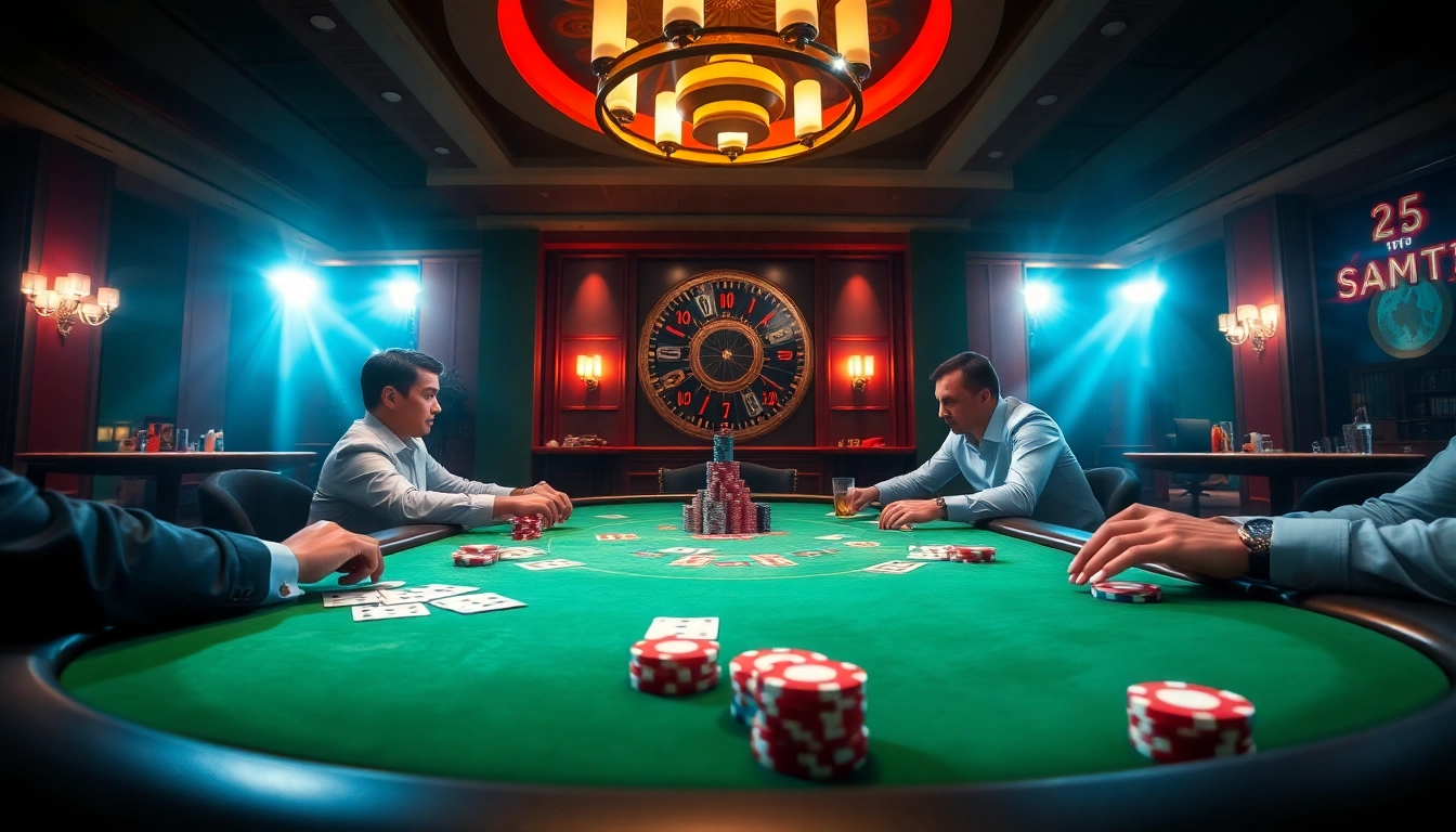 tkp188 poker table dengan pemain aktif dan suasana yang mendebarkan.