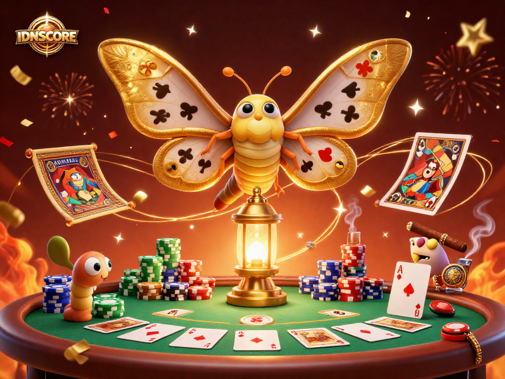 IDNSCORE players strategizing with golden-themed casino elements and vibrant energy
