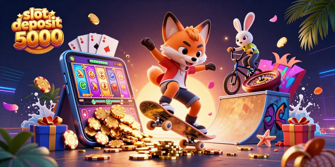 Engage with the excitement of slot deposit 5000 games featuring vibrant 3D characters and dynamic casino elements.