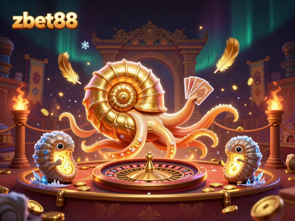 Experience thrilling bets and cards with zbet88's vibrant 3D casino illustration.