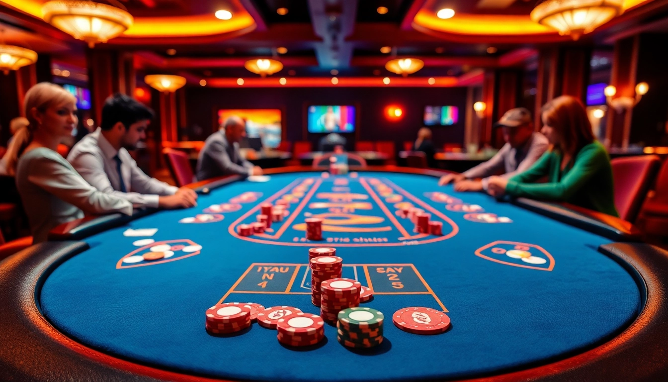 Mengambil bagian dalam permainan buntogel yang menarik di meja kasino yang mewah.