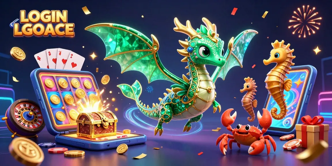 Join the excitement with LOGIN LGOACE as avatars float through a casino-themed extravaganza.