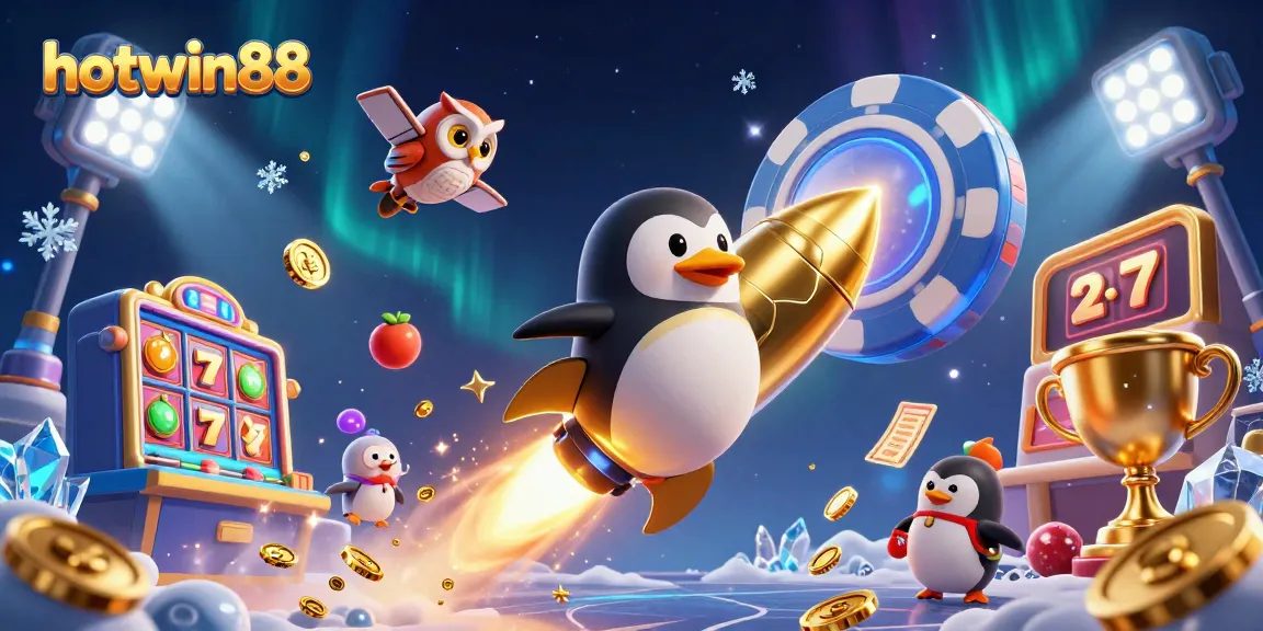 Experience thrilling wins at hotwin88 with golden coins and slots in a vibrant 3D casino scene.