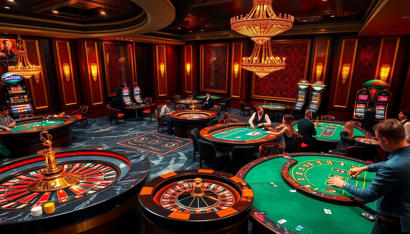Engaged players at a luxurious casino table playing poker, inspired by https://go8.live/.
