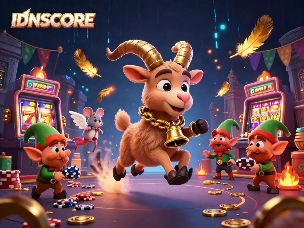 Experience IDNSCORE's festive casino chaos with Krampus, a tiny angel mouse, and mischievous elves.