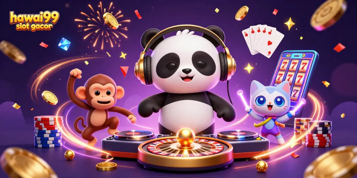 Experience the excitement of hawai99 slot gacor with a vibrant digital illustration showcasing winning moments and dynamic gameplay.