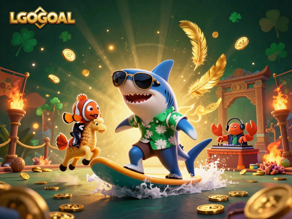 Experience thrilling gaming with LGOGOAL featuring unique sea characters in a vibrant casino scene.