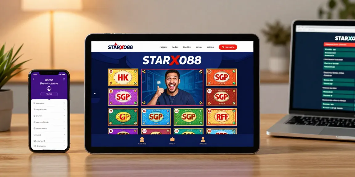 Pengguna menikmati aplikasi STARXO88 dengan tiket lotere digital dalam suasana nyaman.