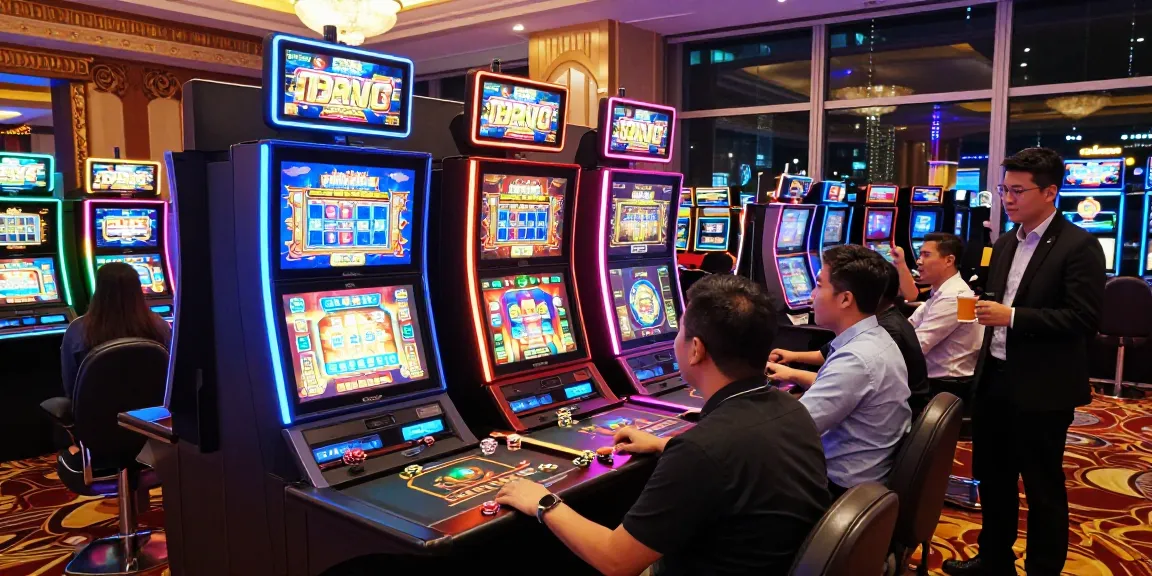 Players enjoying the excitement of slot gacor games in a vibrant casino setting