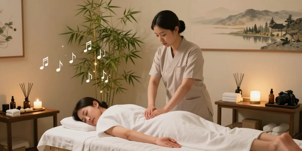 Relaxing wellness studio scene showcasing 성남출장마사지 therapy session with a therapist and calming atmosphere.
