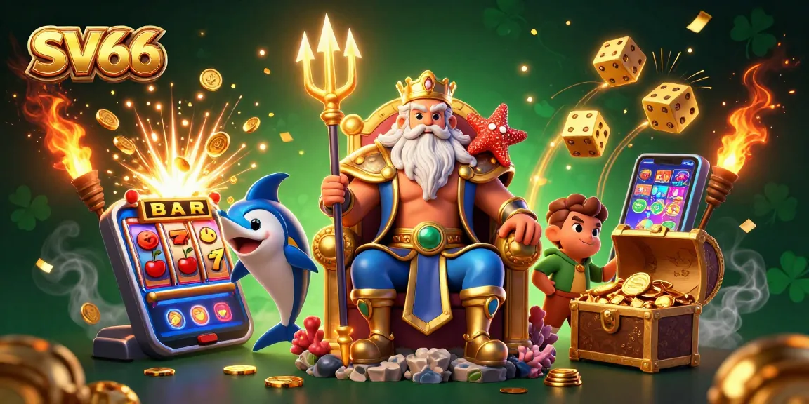 Experience thrilling gaming at SV66 with a vibrant jackpot scene showcasing slot machines and dynamic characters.