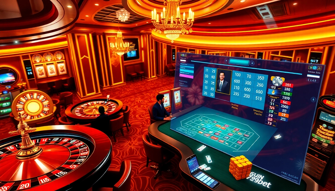Exciting view of the trang chủ 789bet casino interface showcasing roulette, poker, and slot machines.
