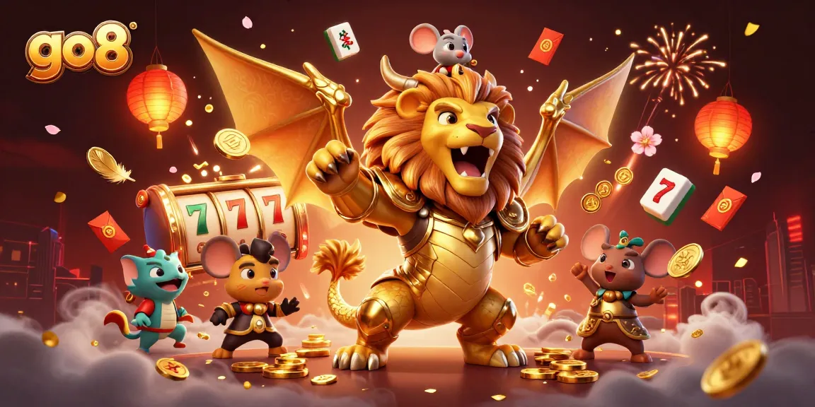 Experience the thrilling excitement of go8 with a vibrant casino scene featuring unique characters and dynamic game elements.