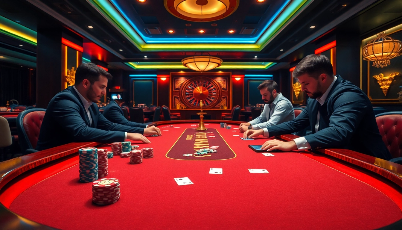 Experience high-stakes poker at 78win com, featuring luxurious tables, vibrant chips, and thrilling gameplay.