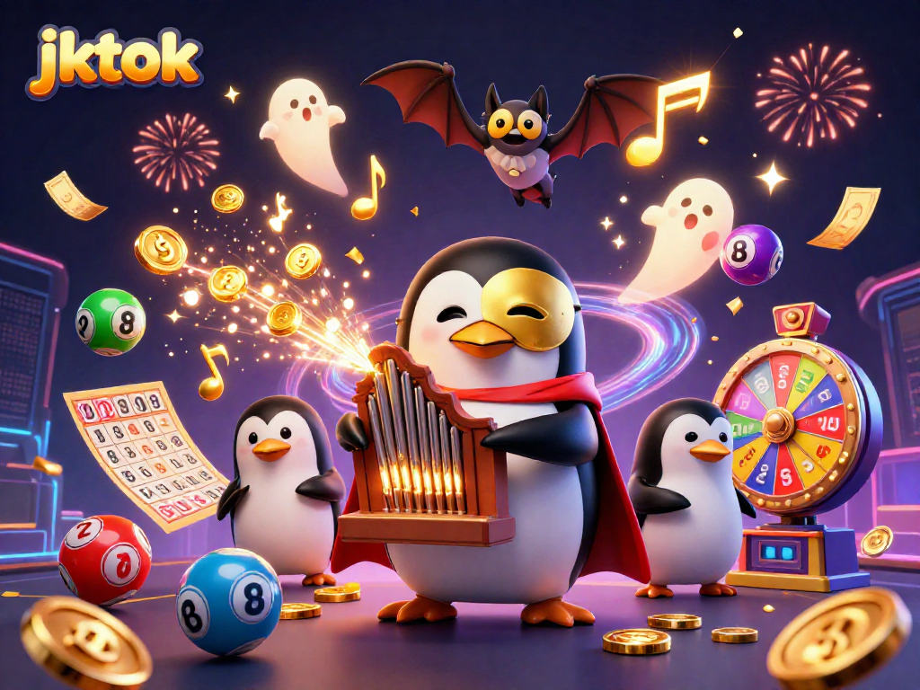 JKTOK memberikan pengalaman bermain menarik dengan slot online, empat paket berhadiah dalam satu ilustrasi.