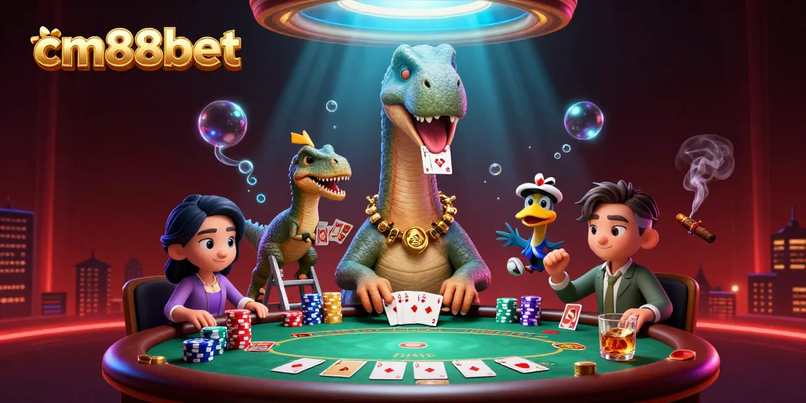 Experience casino thrills at cm88bet with an imaginative scene of a dinosaur and a clever raptor.