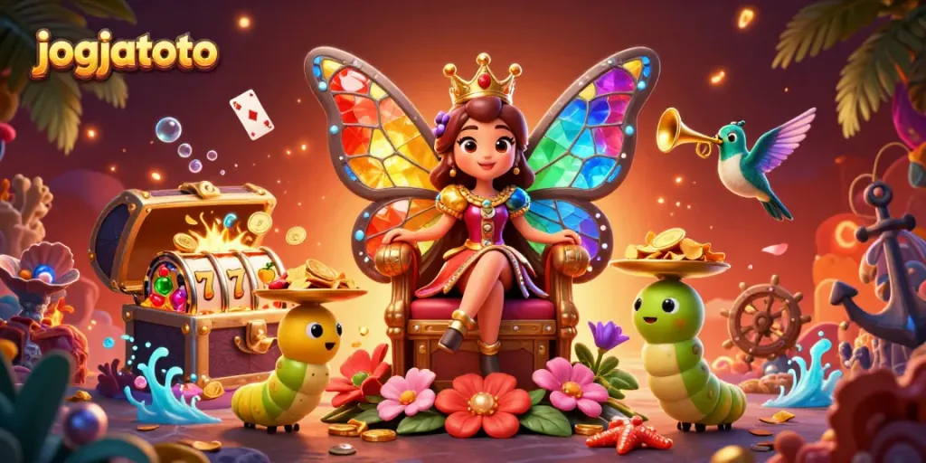 Experience the excitement at jogjatoto with our colorful gaming scene full of vibrant characters and rich game elements.