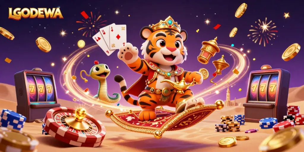 Experience excitement at LGODEWA with vibrant casino elements and a magical atmosphere.