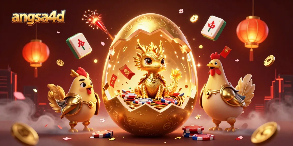 Experience thrilling gameplay with angsa4d, showcasing a golden dragon on poker chips and festive casino elements.
