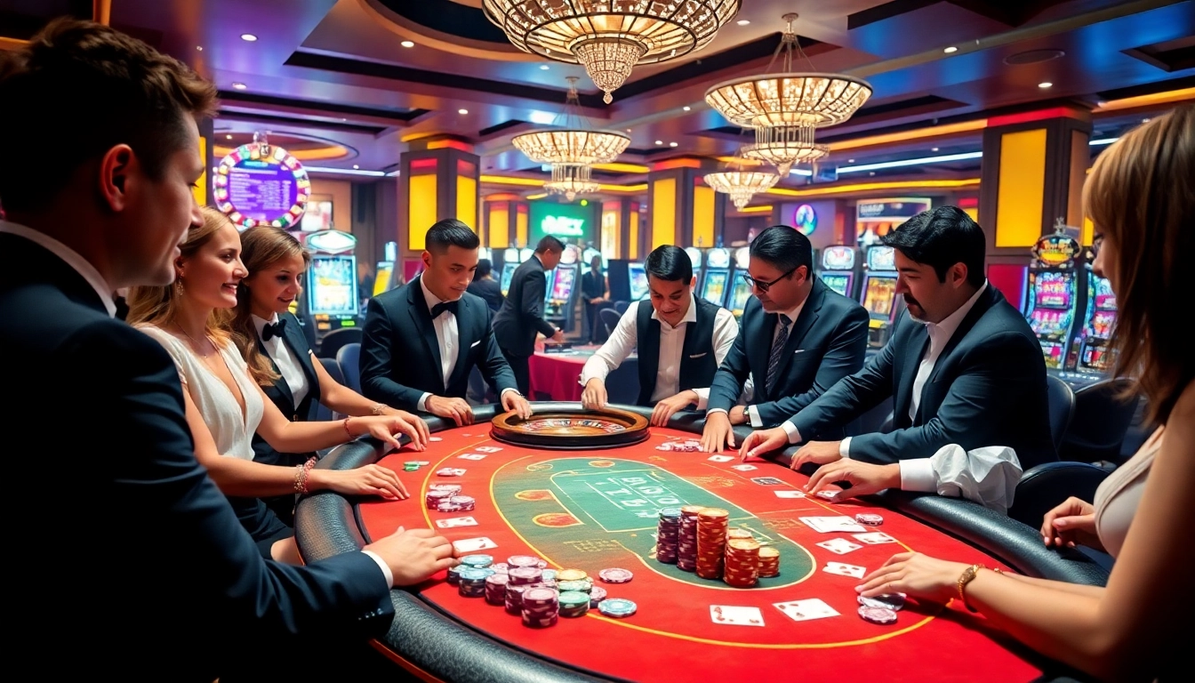 Experience the excitement of gaming with a detailed scene at https://tt88.to/ featuring poker chips and vibrant casino tables.