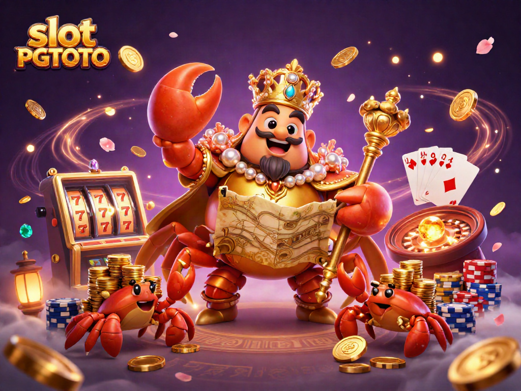 Experience the thrill of slot PGTOTO with a vibrant 3D illustration capturing the essence of casino excitement.