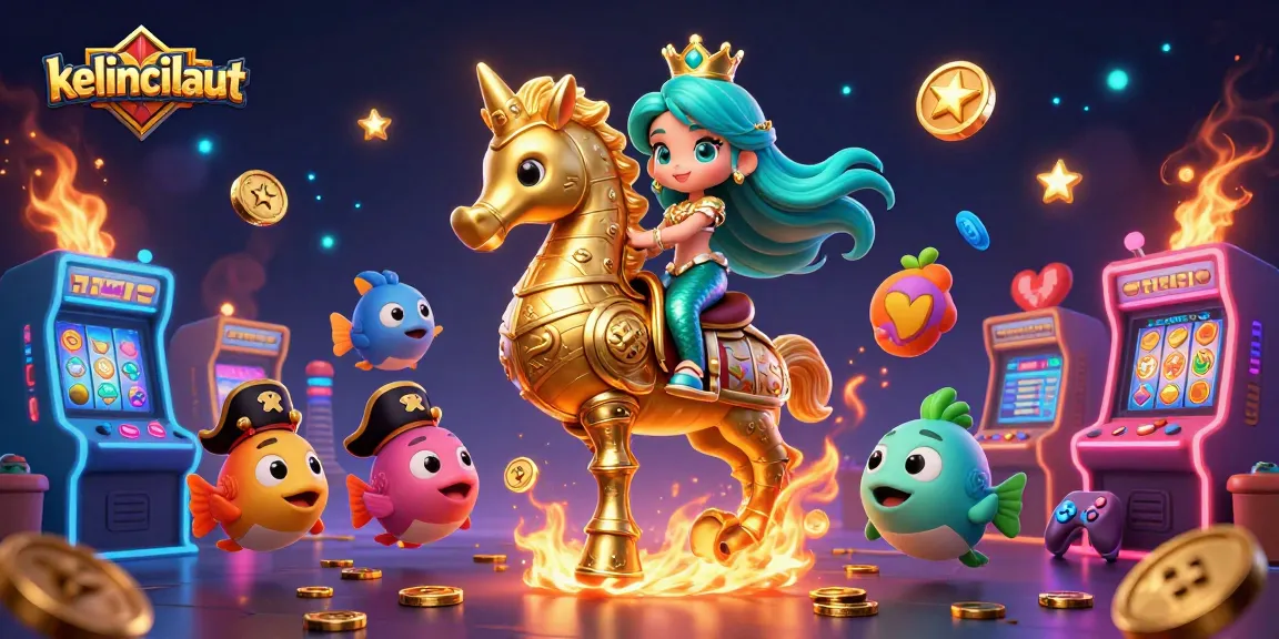 Experience the thrill of kelincilaut gaming with our vibrant illustration of a mermaid princess and slot machine elements.