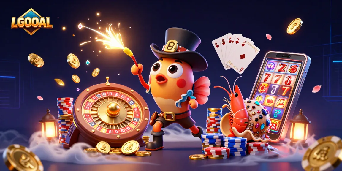 Engage with LGOGOAL's thrilling casino scene featuring vibrant characters and dynamic gambling elements.