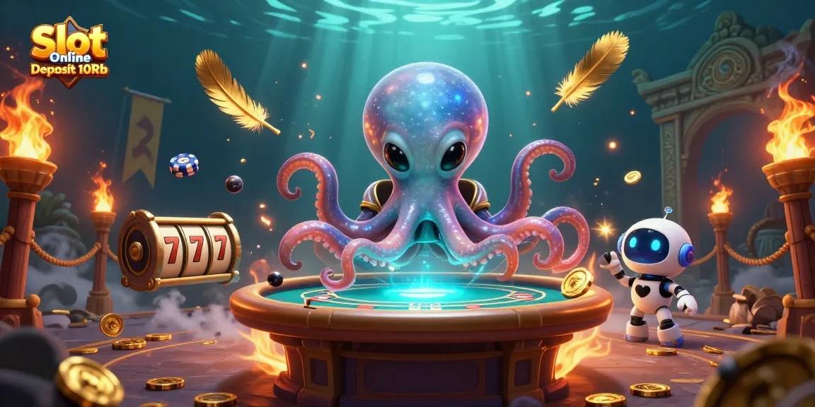 Engage in thrilling Slot Online Deposit 10Rb action with vibrant casino elements and alien characters.