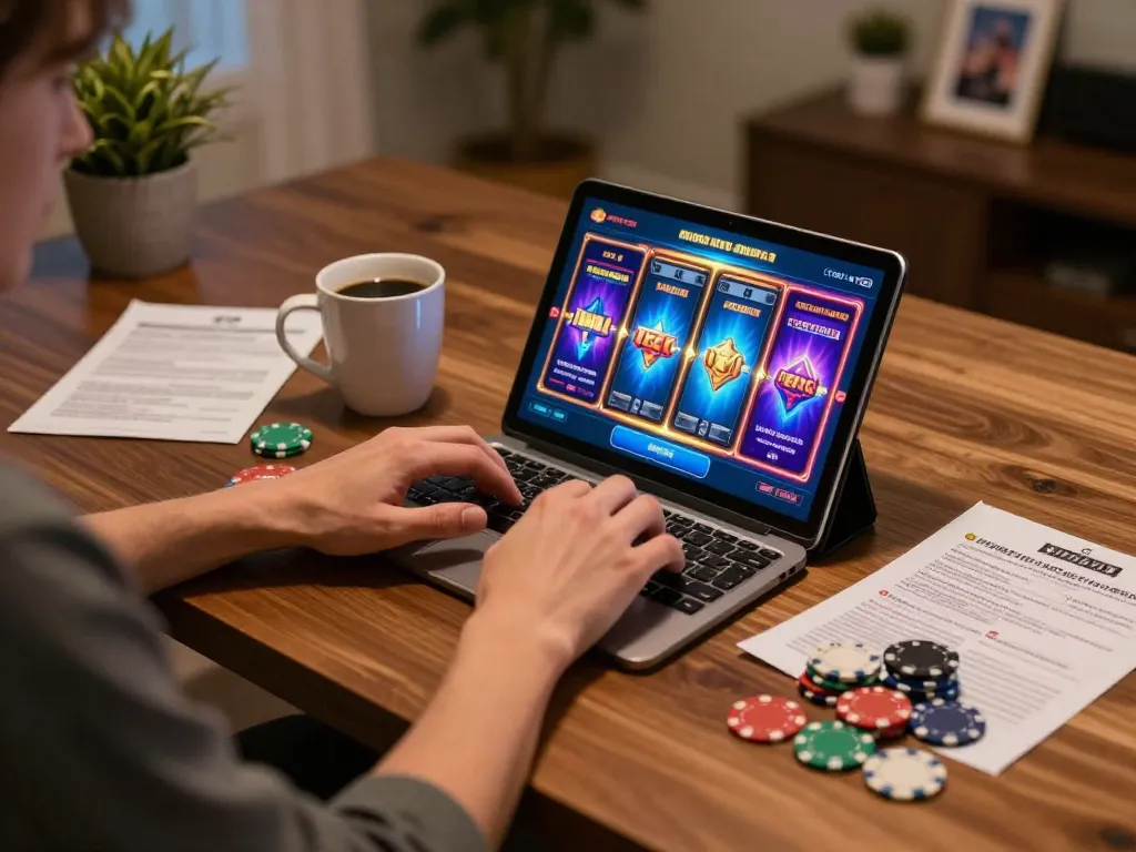 Engaging with slot gacor gampang menang online through a tablet at home with cozy setup