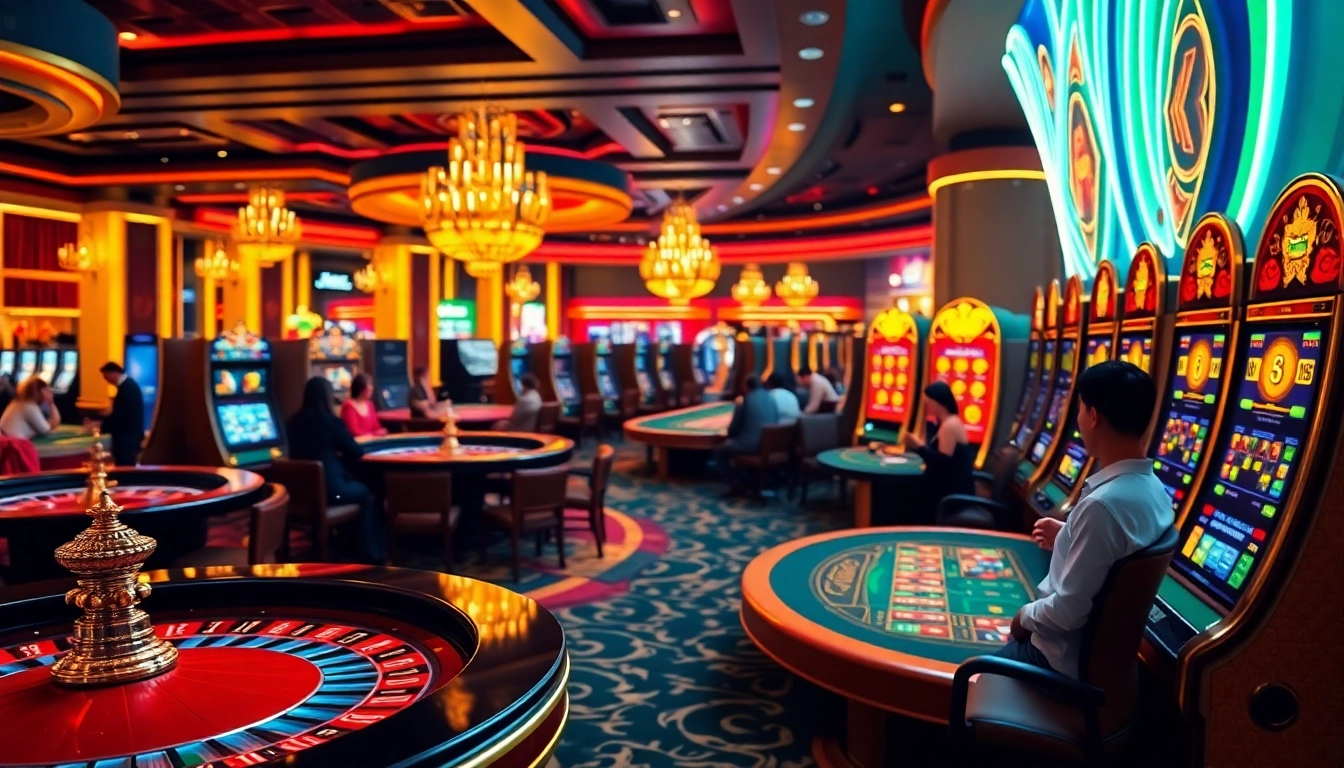 Engage in thrilling kaisar888 slot gameplay amid a luxurious casino setting.