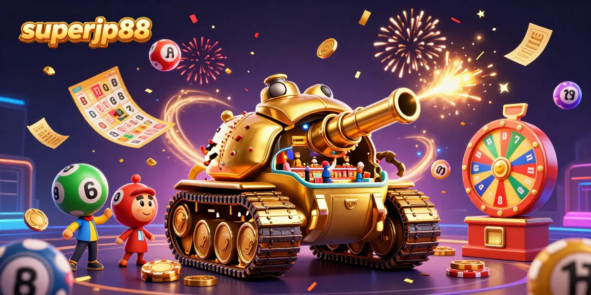 Experience the vibrant world of superjp88 with a golden beetle tank casino and lively game elements.