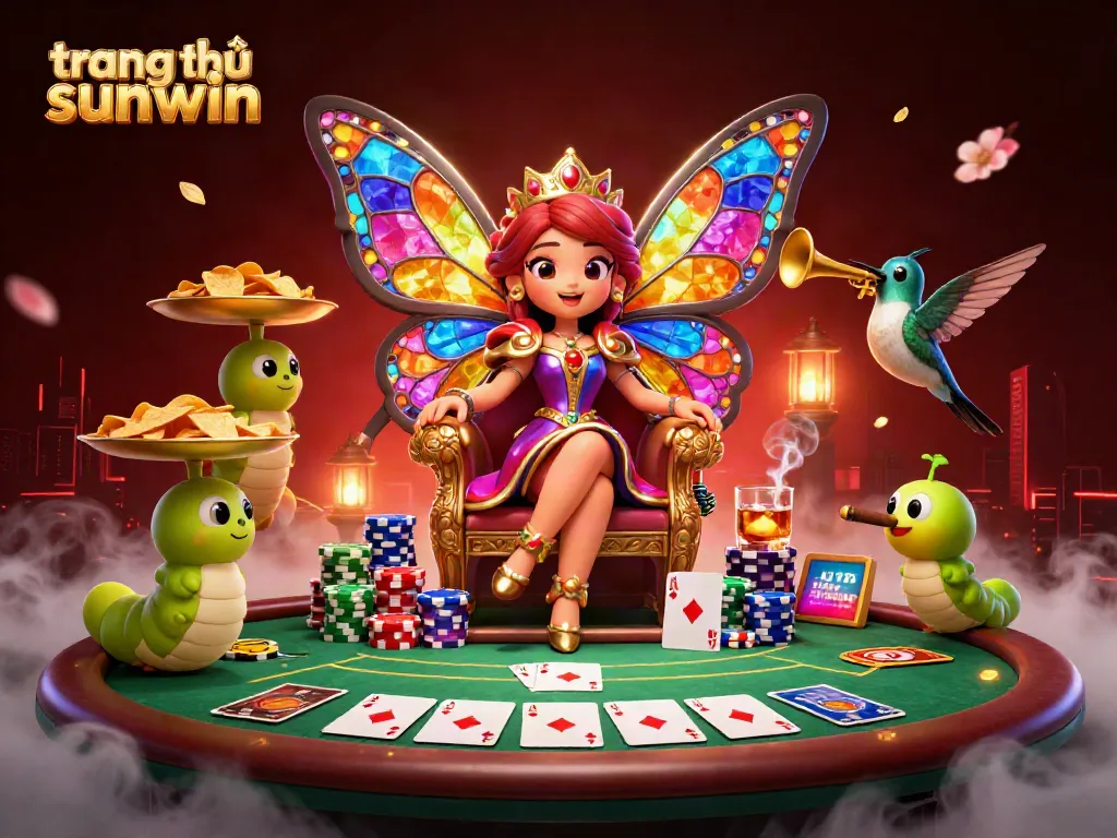 Experience the vibrant world of trang chủ sunwin with an enchanting 3D gaming scene full of poker excitement.