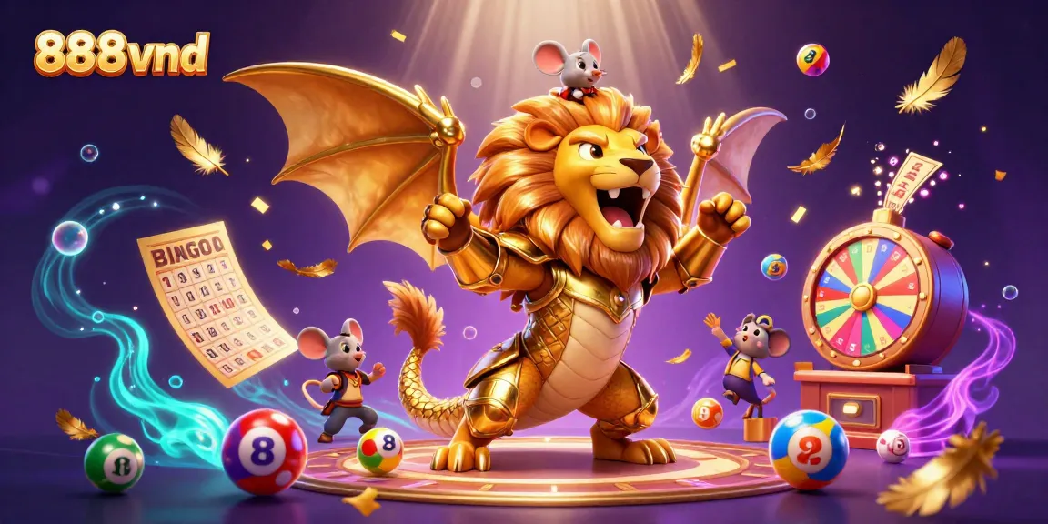 Experience exciting gambling with 888vnd in a vibrant illustration showcasing lottery fun!