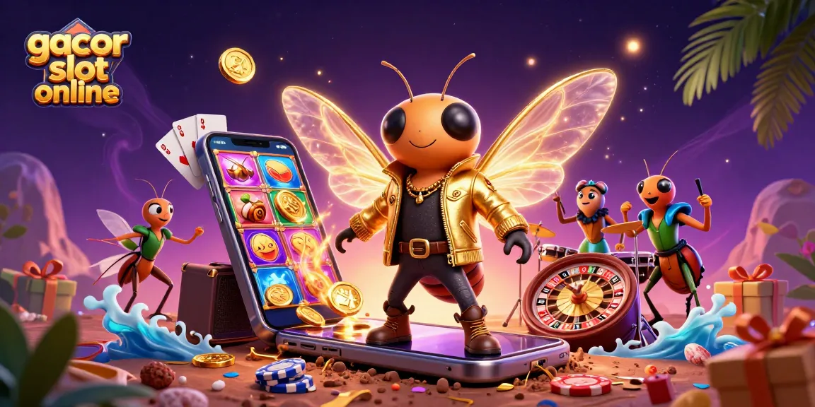 Enjoy the excitement of gacor slot online with 3D characters amidst vibrant casino elements.