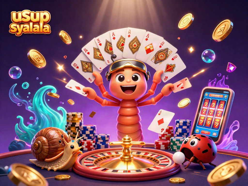 Memenangkan permainan kasino dengan Usup Syalala, dealer unik dengan karakter kartun 3D.