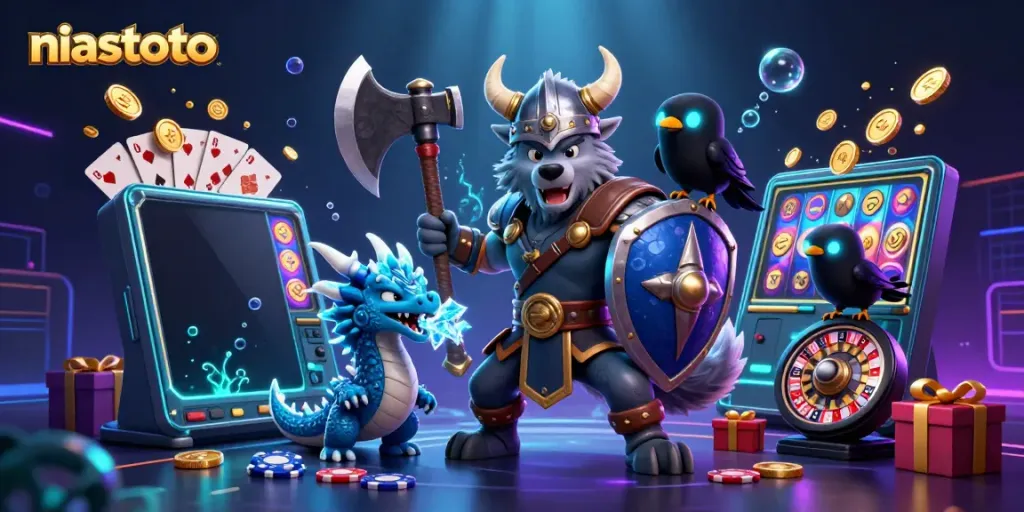 Engage with niastoto's thrilling gaming world featuring dynamic characters and vibrant casino elements.