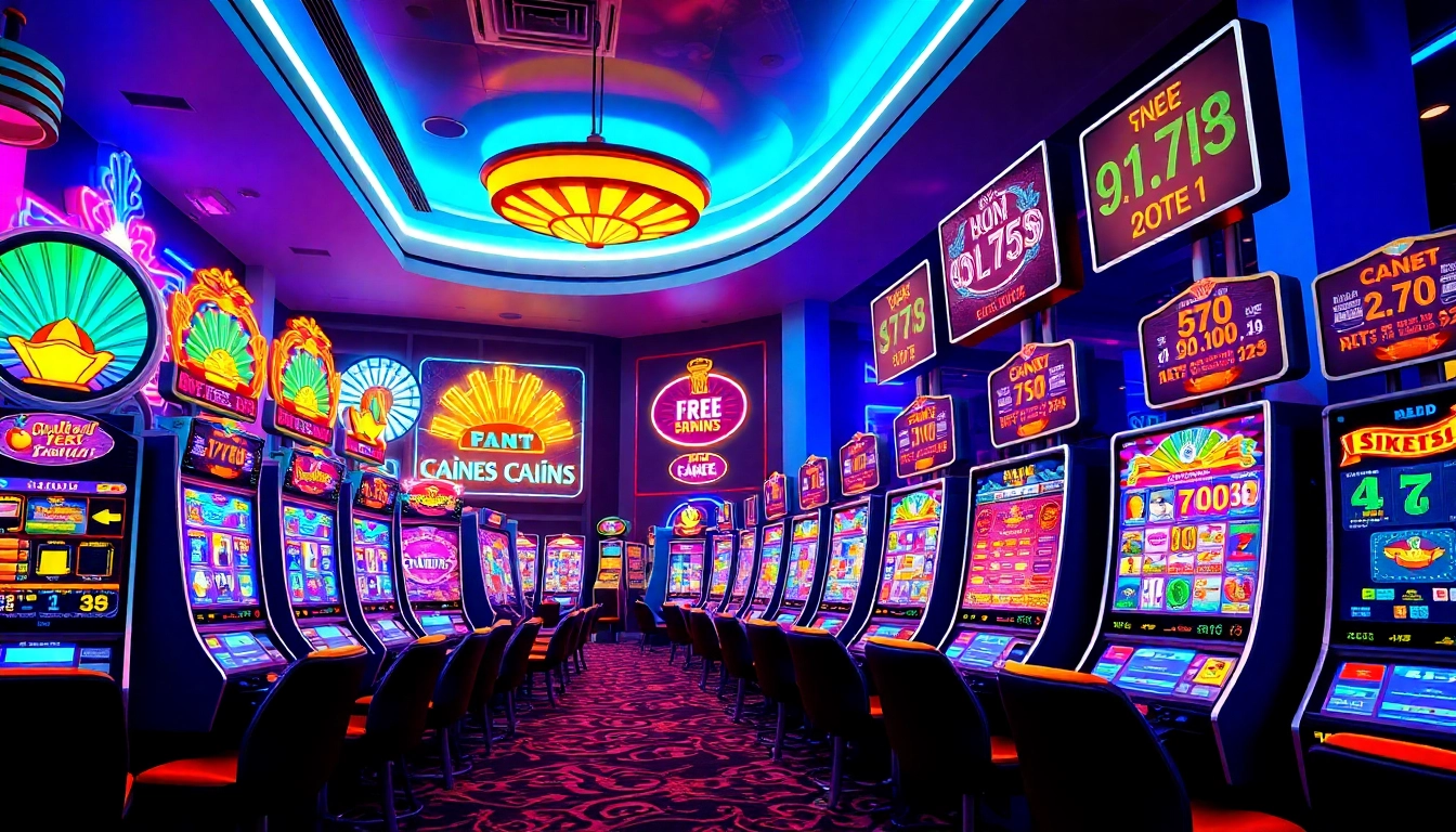 Experience the thrill of winning with situs11 slot in a vibrant casino setting featuring colorful slot machines.