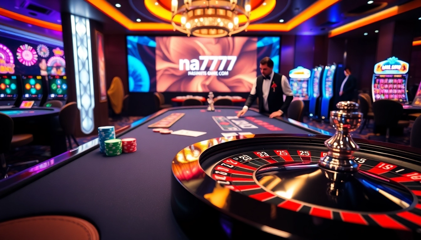 Engaging gambling action at https://na777unduh.com featuring roulette and poker tables.